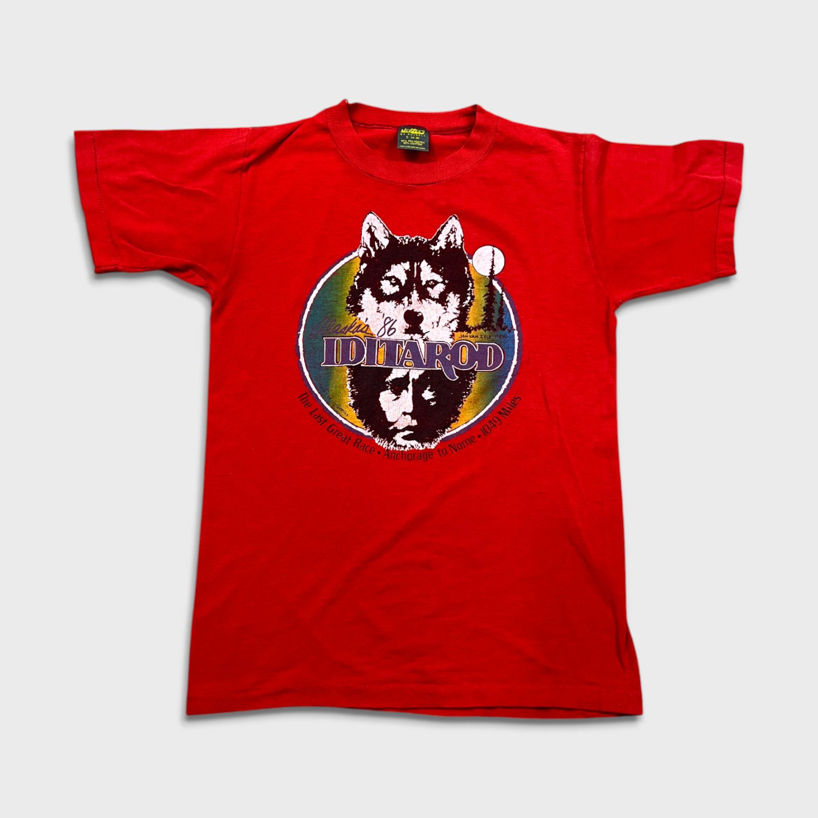 Vintage 1986 Iditarod Alaska Husky Dog T Shirt XS Single Stitch Tee Size US XS / EU 42 / 0 - 1 Thumbnail