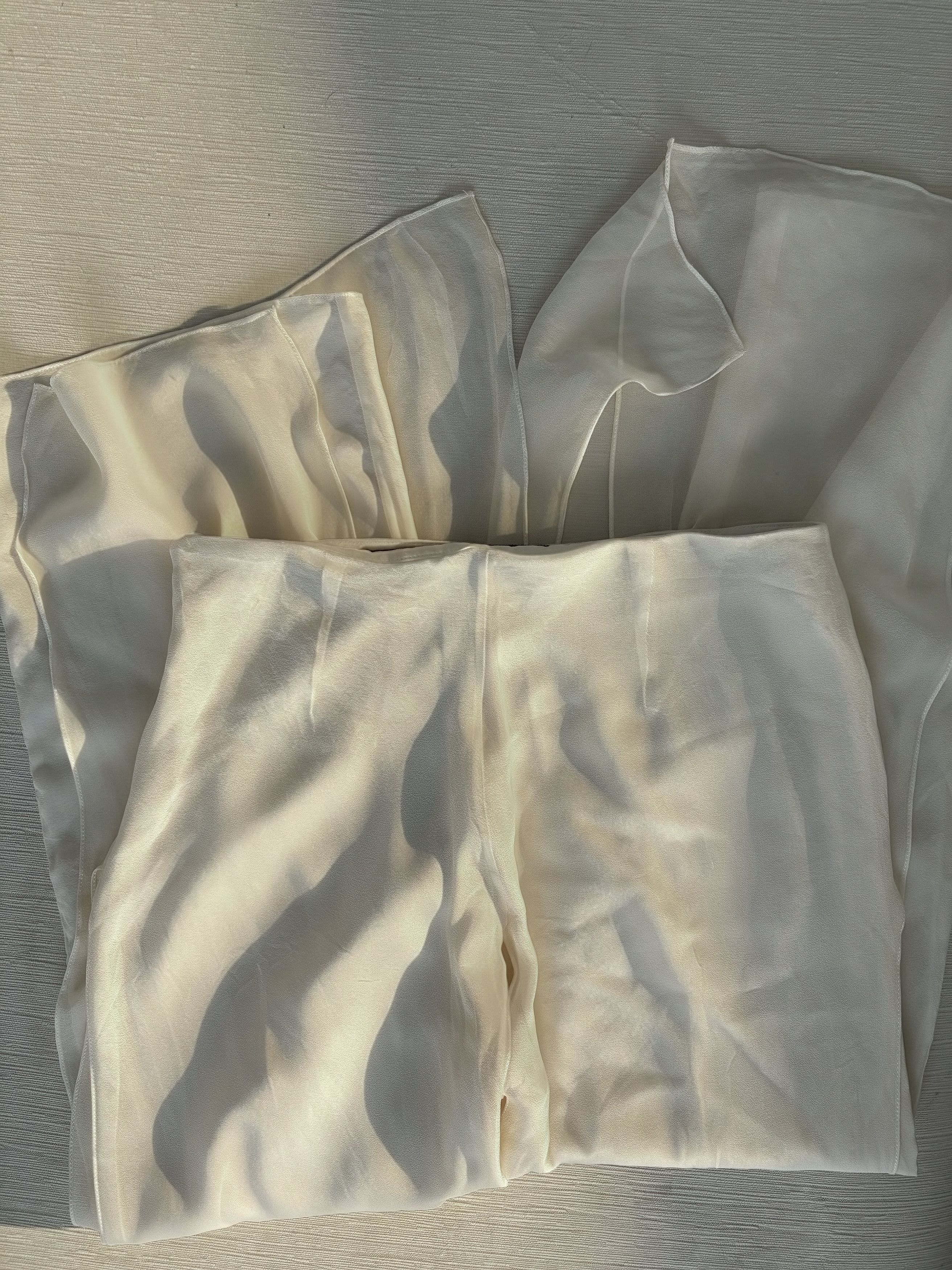 Other Valentina Kova Sheer Silk Resort Pants Ivory White Size 2 Size 26" / US 2 / IT 38 - 5 Thumbnail