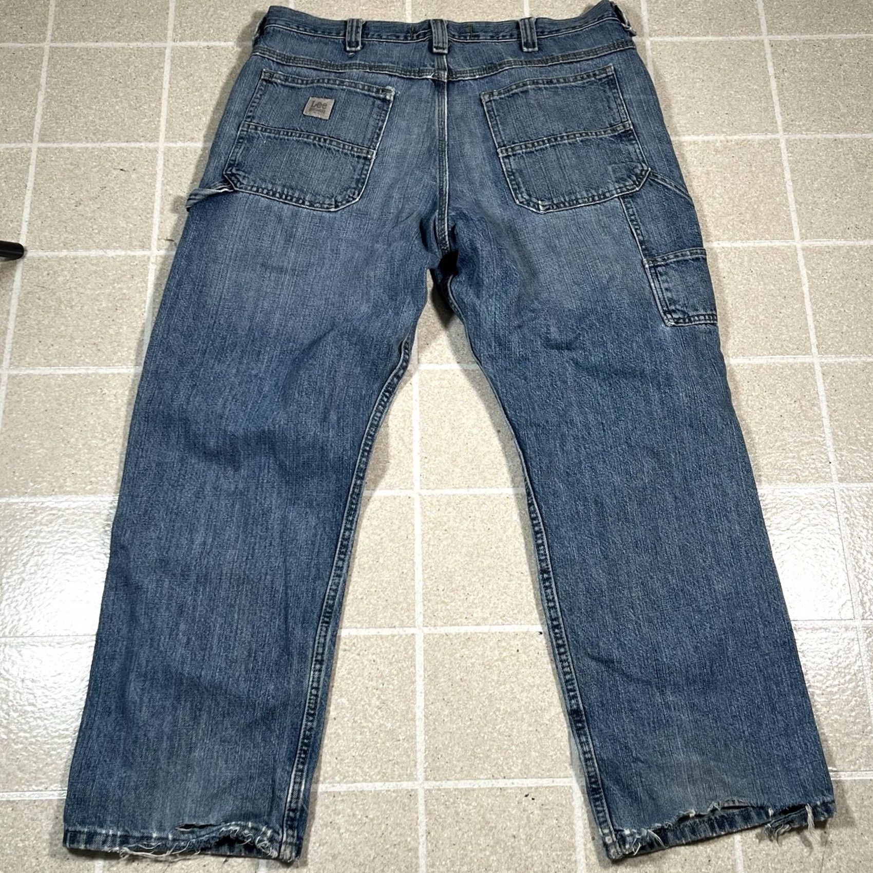 Lee Lee Jeans Mens 36x30 Blue Loose Fit Carpenter Workwear Distressed Pants Baggy Jeans Mens 36 Blue Distressed Wide-Leg Denim 30 Inseam Mens Size US 36 / EU 52 - 2 Thumbnail