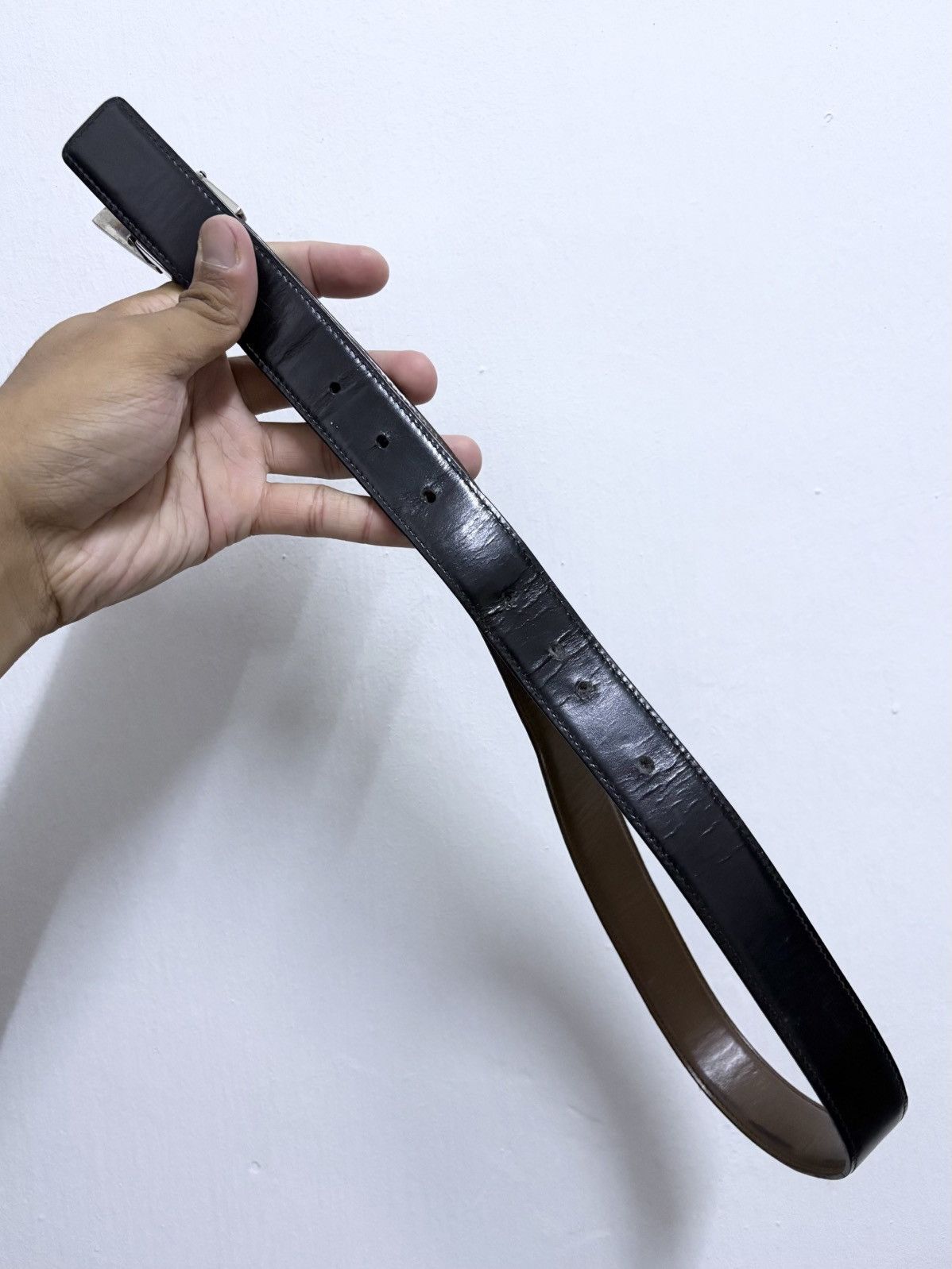 Gucci Vintage 90's Gucci G Buckle Luxury Leather Belt Size ONE SIZE - 4 Thumbnail