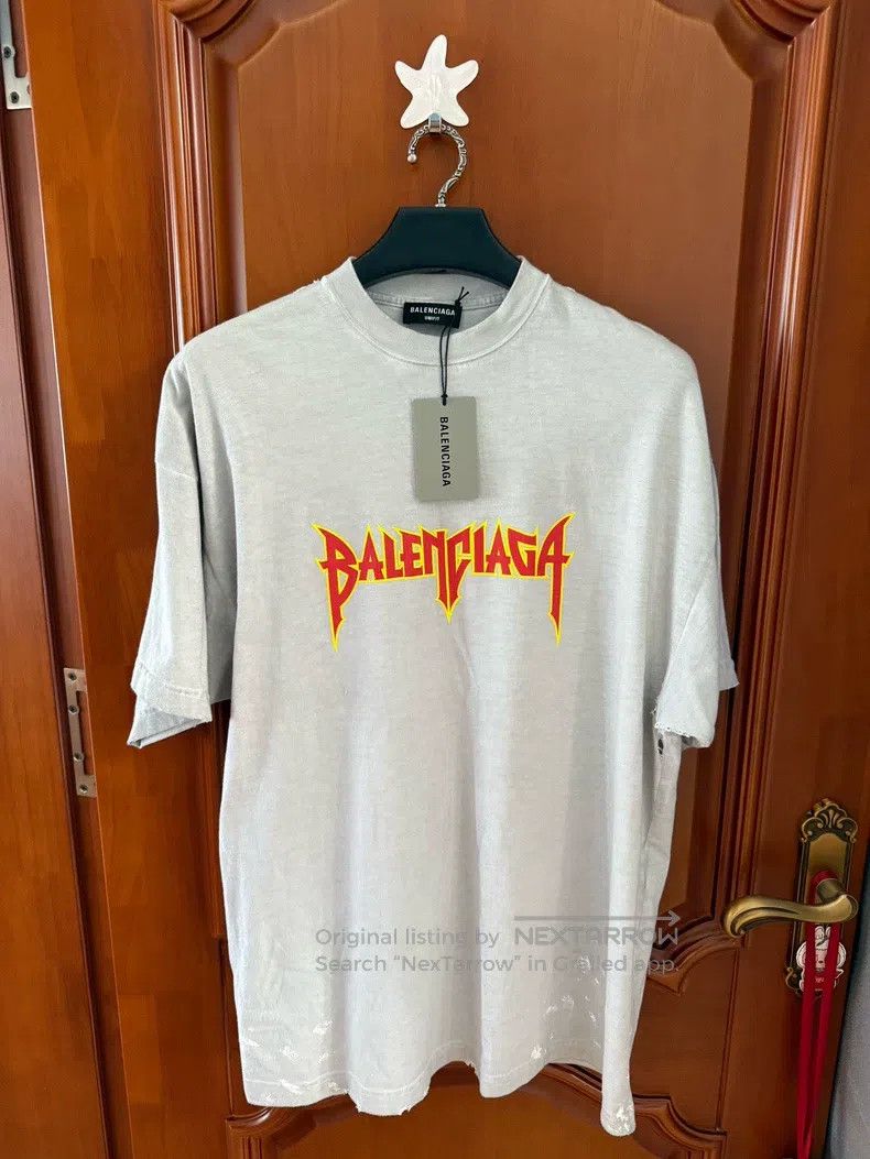 Balenciaga Balenciaga Flame Splatter Logo Short Sleeve Size US S / EU 44-46 / 1 - 1 Thumbnail