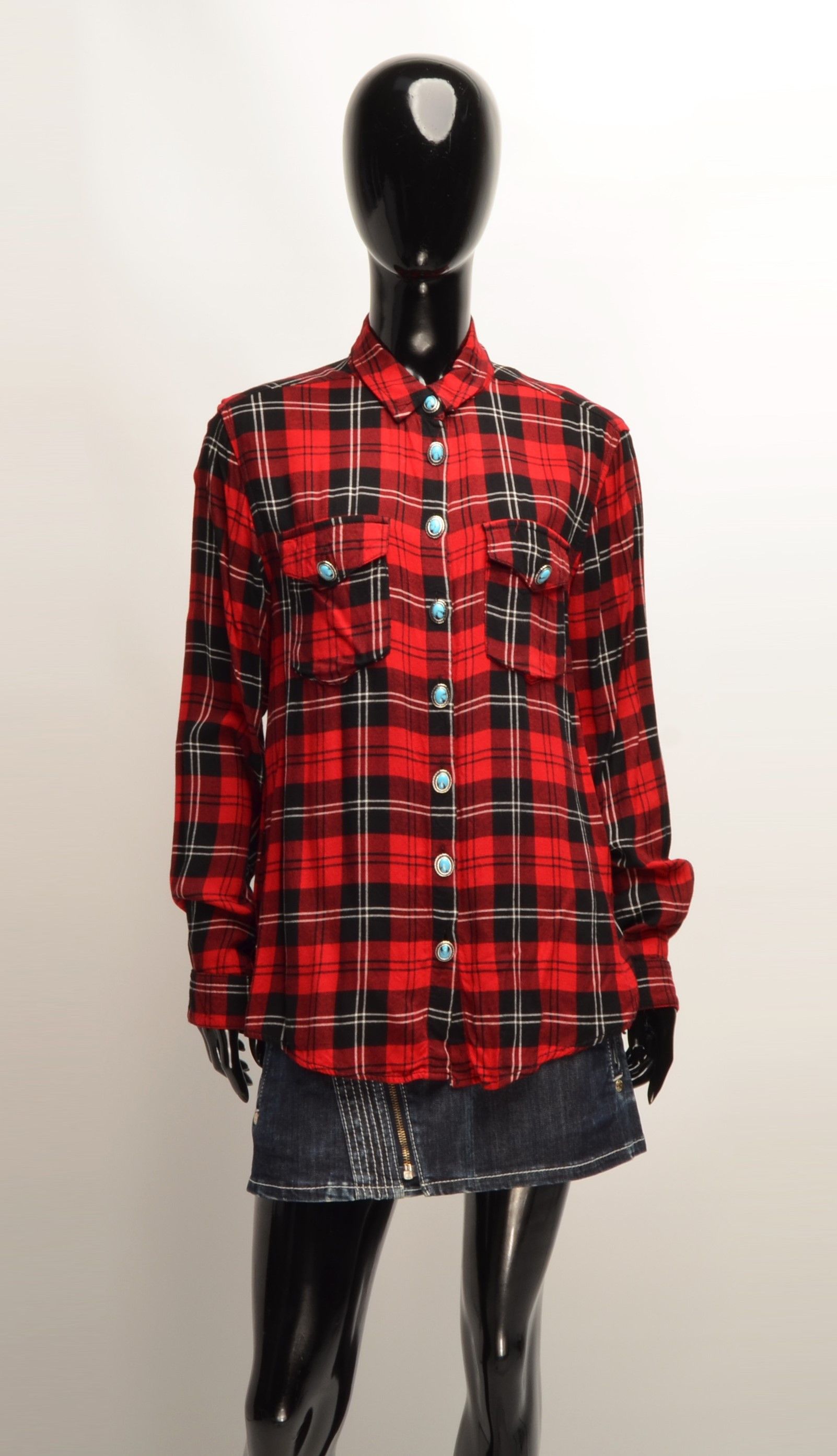 The Kooples The Kooples Paris Checkered Shirt With Decorated Buttons Size M / US 6-8 / IT 42-44 - 1 Thumbnail