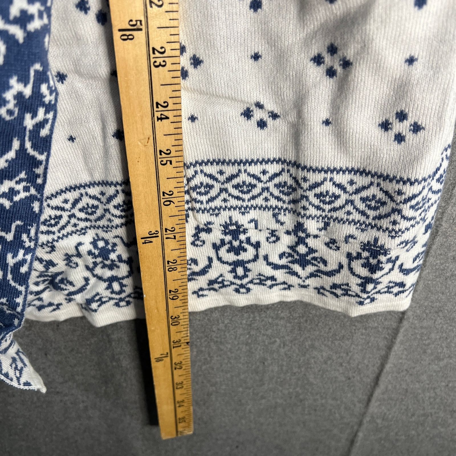 Isaac Mizrahi Isaac Mizrahi LIVE! True Denim Jacquard Sweater Ivory, Large Size L / US 10 / IT 46 - 8 Thumbnail