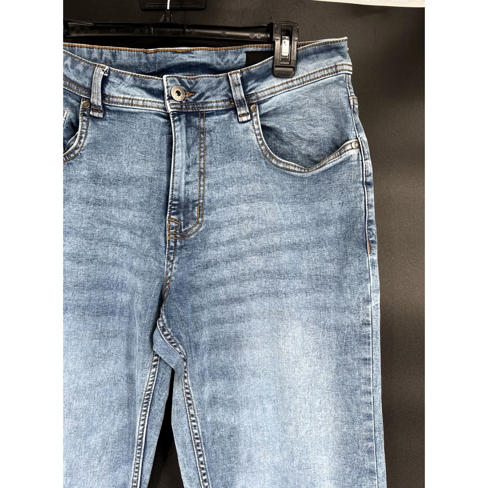 Denime The Perfect Jean NYC Jeans Mens 32x32 Blue Wash Athletic Fit Stretch Denim Shirt? Size US 32 / EU 48 - 3 Thumbnail