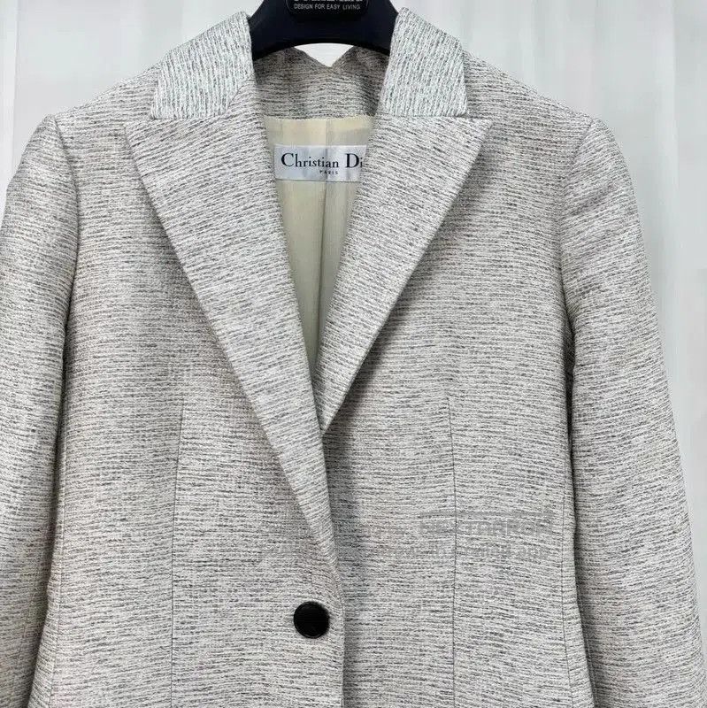 Dior Dior Wool Blend Women's Coat in Light Gray . Size XS / US 0-2 / IT 36-38 - 3 Thumbnail