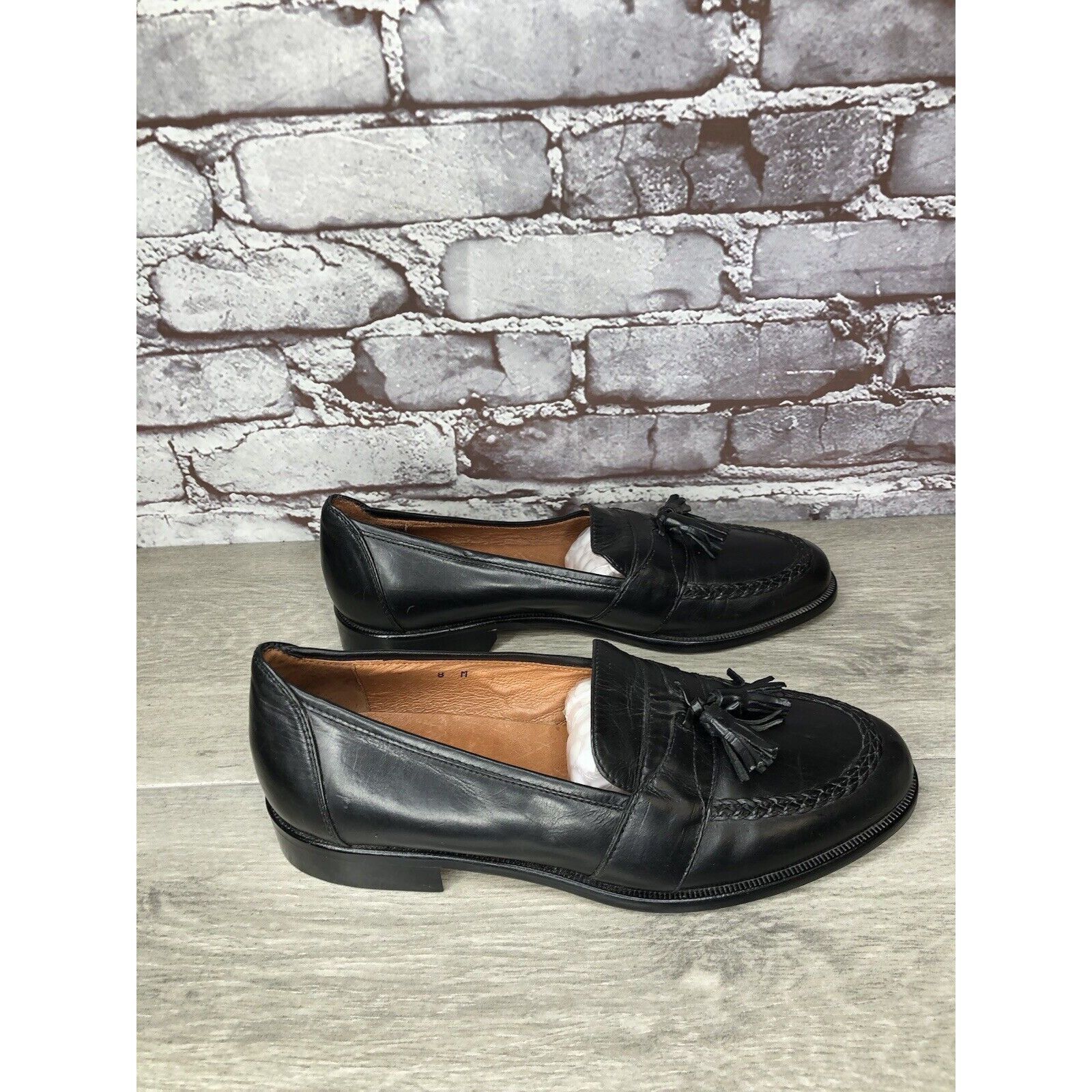 Alfani Alfani Black Leather Braided Tassel Loafers Italy Dress Shoe Size US 8 / EU 41 - 9 Thumbnail