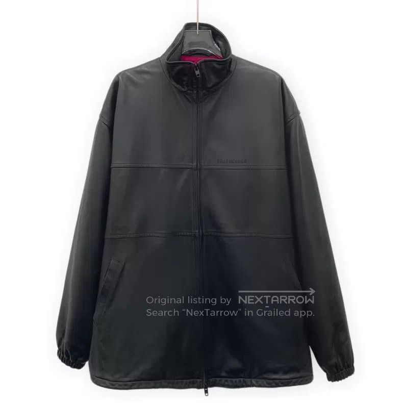 Balenciaga Balenciaga Black Lamb Leather Collar Zip-Up Long Sleeve Le Size 4XL / US 24-26 - 1 Thumbnail