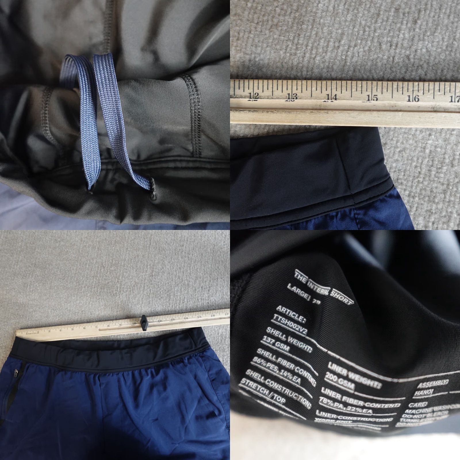 Ten Thousand Ten Thousand Shorts Athletic Men L Blue 7" Inseam Drawstring Pockets Lined Size US 33 - 8 Thumbnail