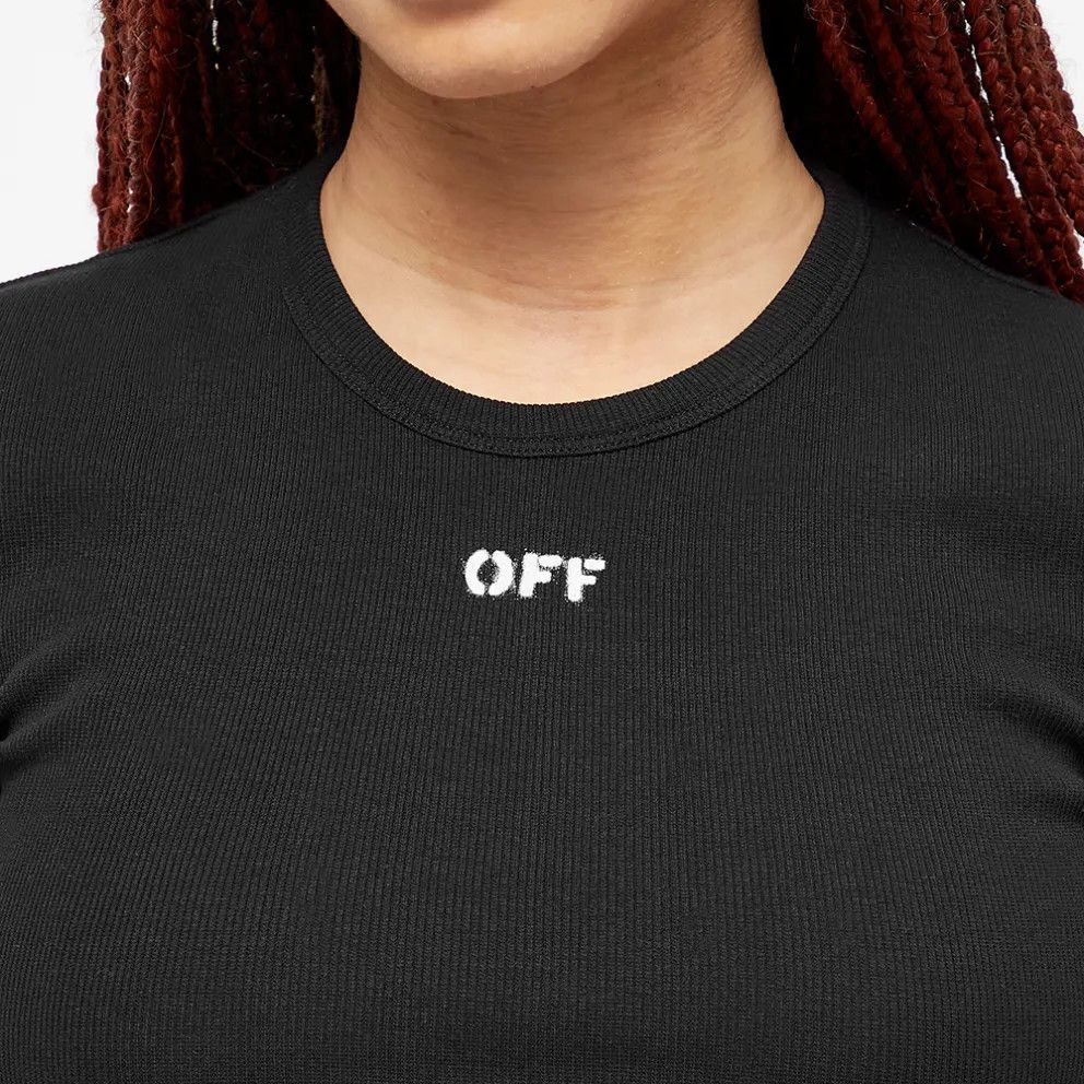 Off-White o1mle0425 Off Stamp Rib Basic T-Shirt in Black Size XL / US 12-14 / IT 48-50 - 2 Thumbnail