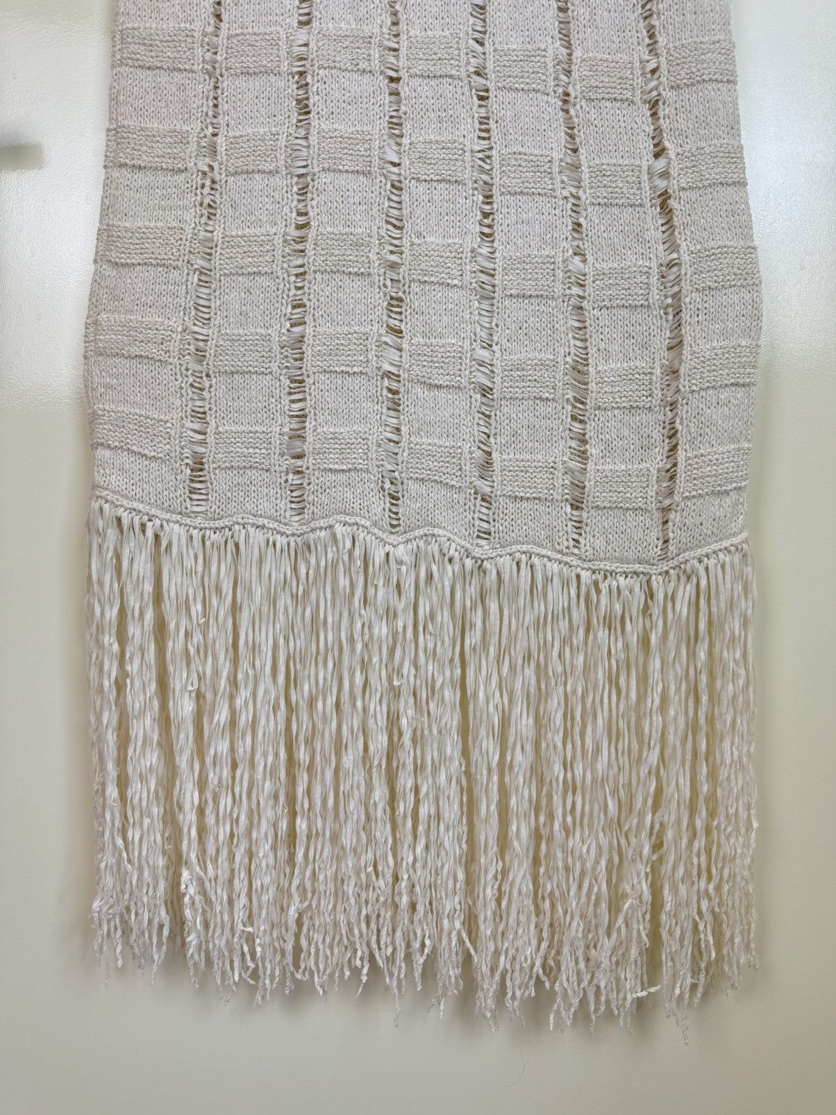REMAIN Birger Christensen Remain cotton crochet knit fringe tassels maxi dress summer Size L / US 10 / IT 46 - 4 Thumbnail