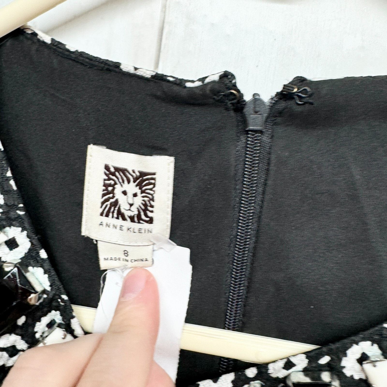 Anne Klein Anne Klein Dress 8 Black White Print Vintage Mini Sleeveless Size M / US 6-8 / IT 42-44 - 2 Thumbnail