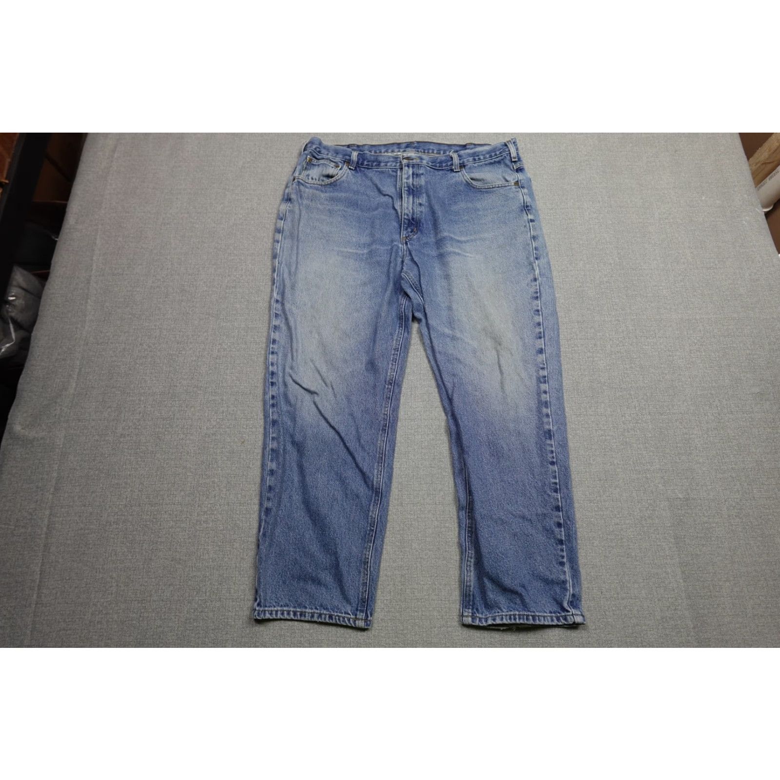 Carhartt Vintage Carhartt Jeans Mens 40x29 Blue Denim Workwear Straight Fit Distressed Jeans Mens Blue Denim Carhartt B17 40 29 Size US 40 / EU 56 - 4 Thumbnail