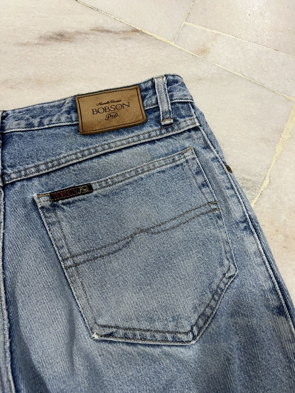 If Six Was Nine 💥90s Bobson Light Wash Distressed Jean Size US 30 / EU 46 - 16 Thumbnail