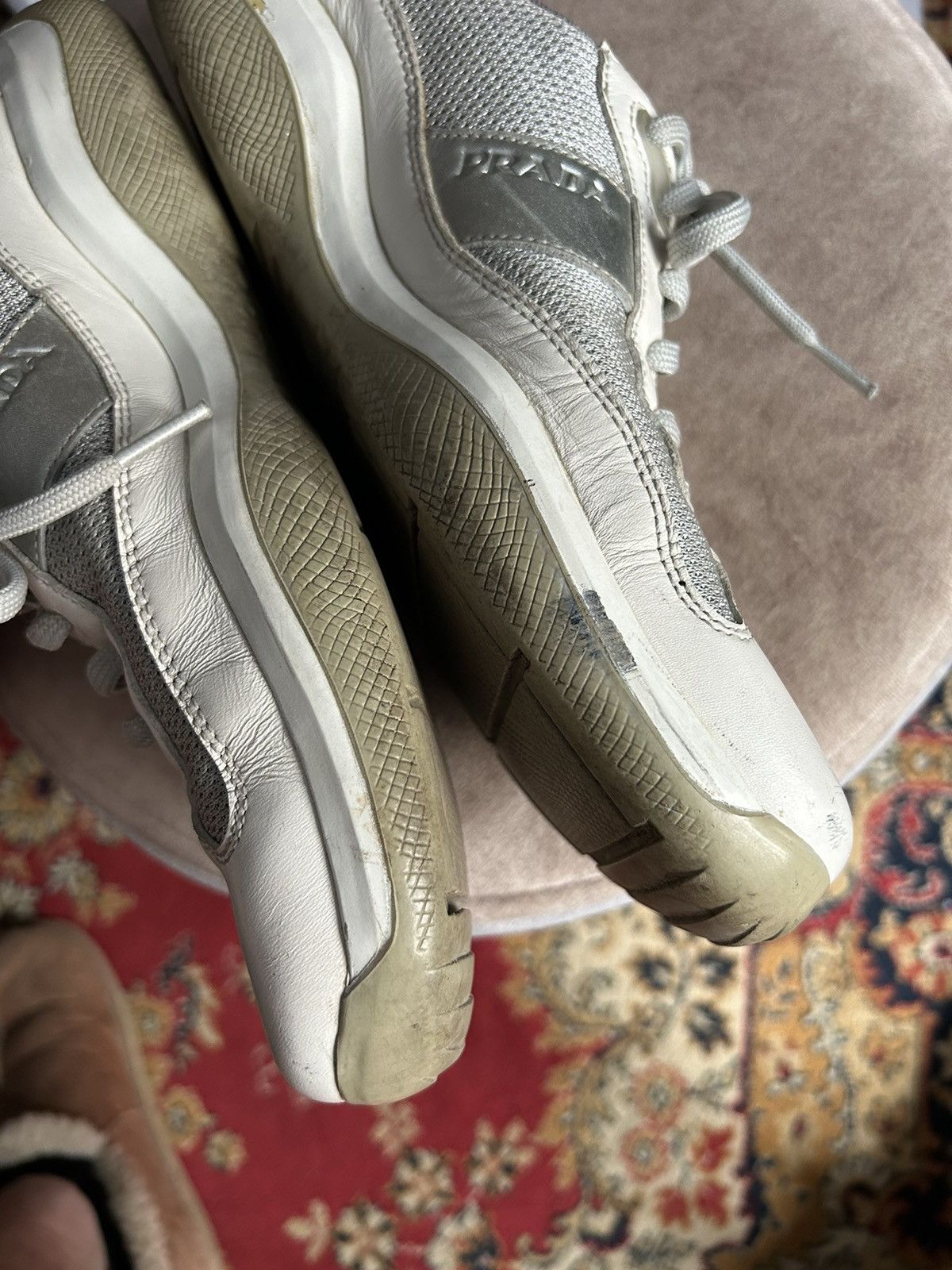 Prada × Vintage Prada Sport Leather And Mesh Low Top Sneakers Size US 9 / EU 42 - 6 Thumbnail