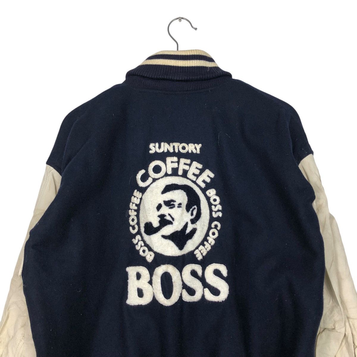 Japanese Brand 📌Vintage Leather Jacket Bomber Suntory Boss Coffee Big Logo Size US L / EU 52-54 / 3 - 10 Thumbnail