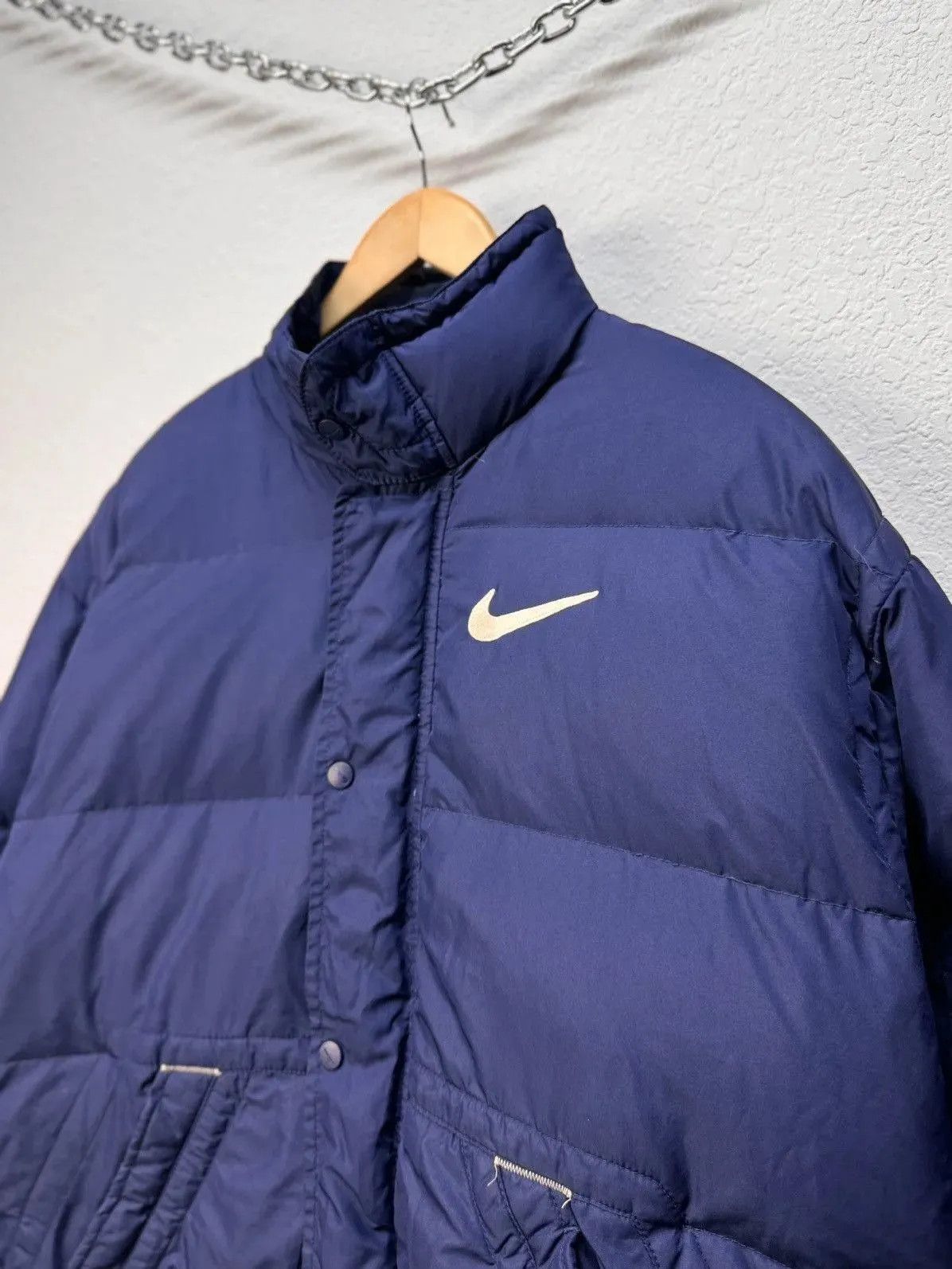 Nike × Vintage Vintage 90s Nike Down Feather Puffer Jacket Size US M / EU 48-50 / 2 - 4 Thumbnail