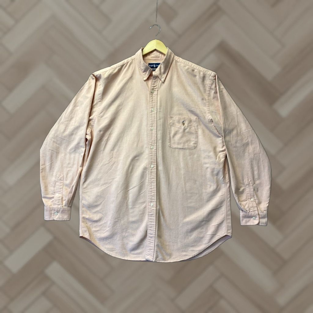 Ralph Lauren RALPH LAUREN Button-Down Shirt Mens XLT Peach Long Sleeve Classic Polo Pony Logo Button-Up Casual Shirt Mens Size US XL / EU 56 / 4 - 1 Thumbnail