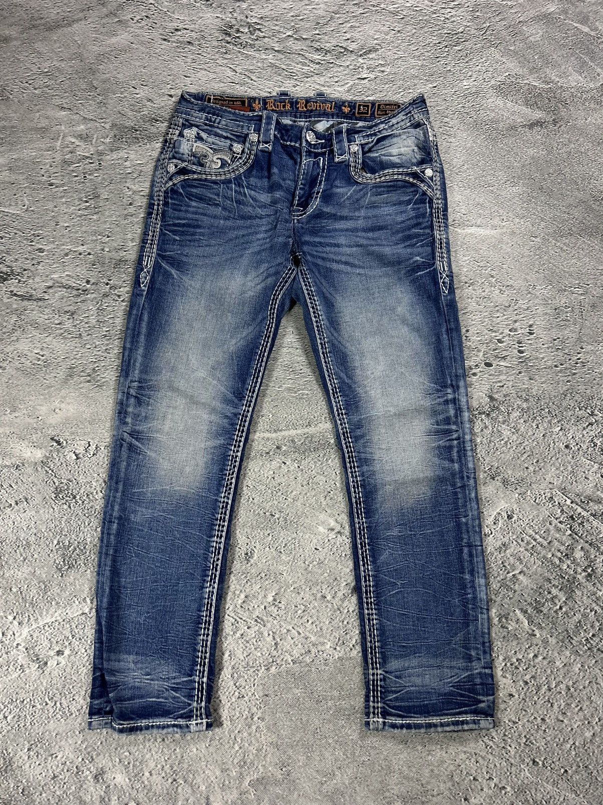 Rock Revival Rock Revival vintage jeans blue white stitching Y2K Size US 32 / EU 48 - 6 Thumbnail