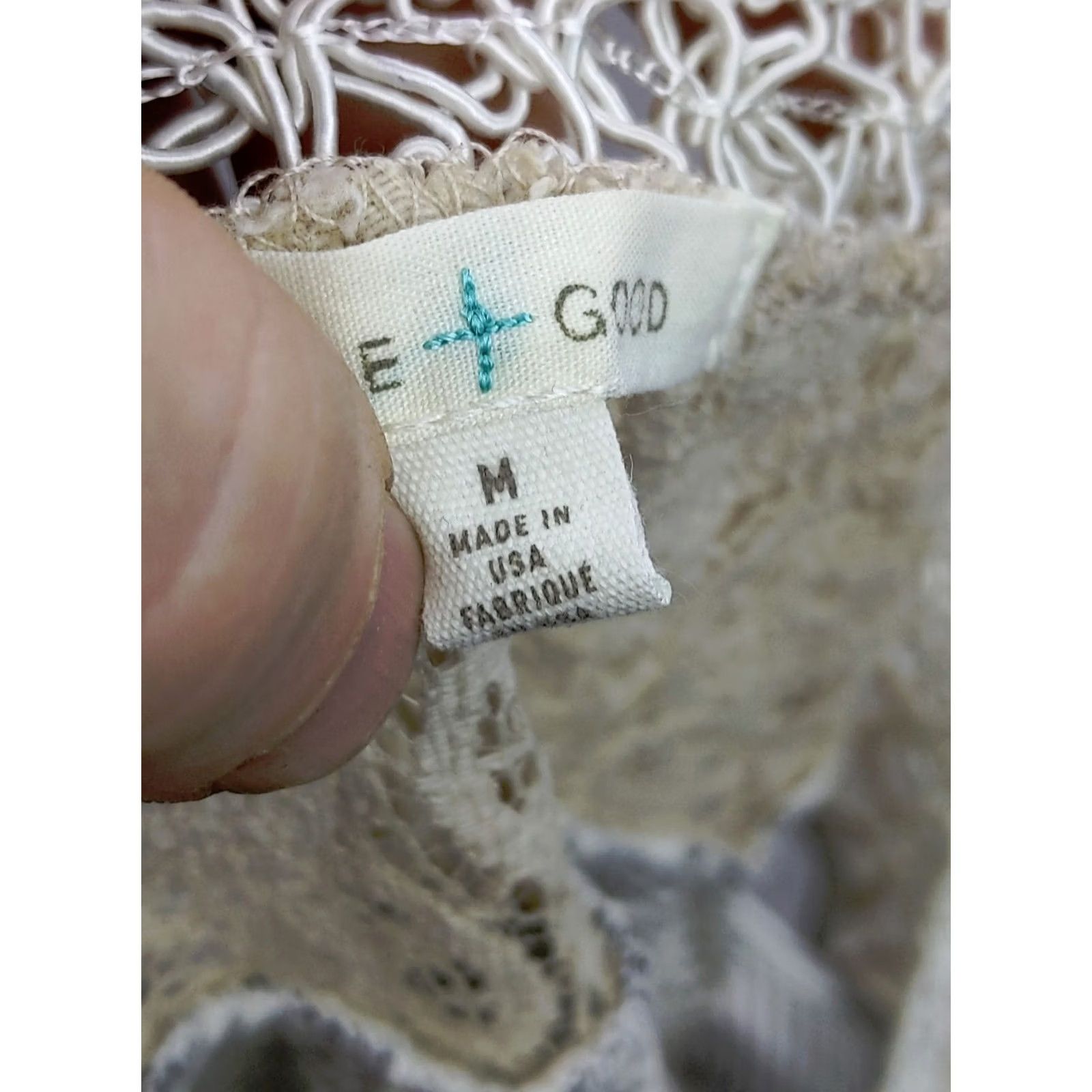 Anthropologie Anthropologie Pure Good Womens M Blue Candy Stripe Crochet Tank Top Blouse Made in USA Size M / US 6-8 / IT 42-44 - 3 Thumbnail