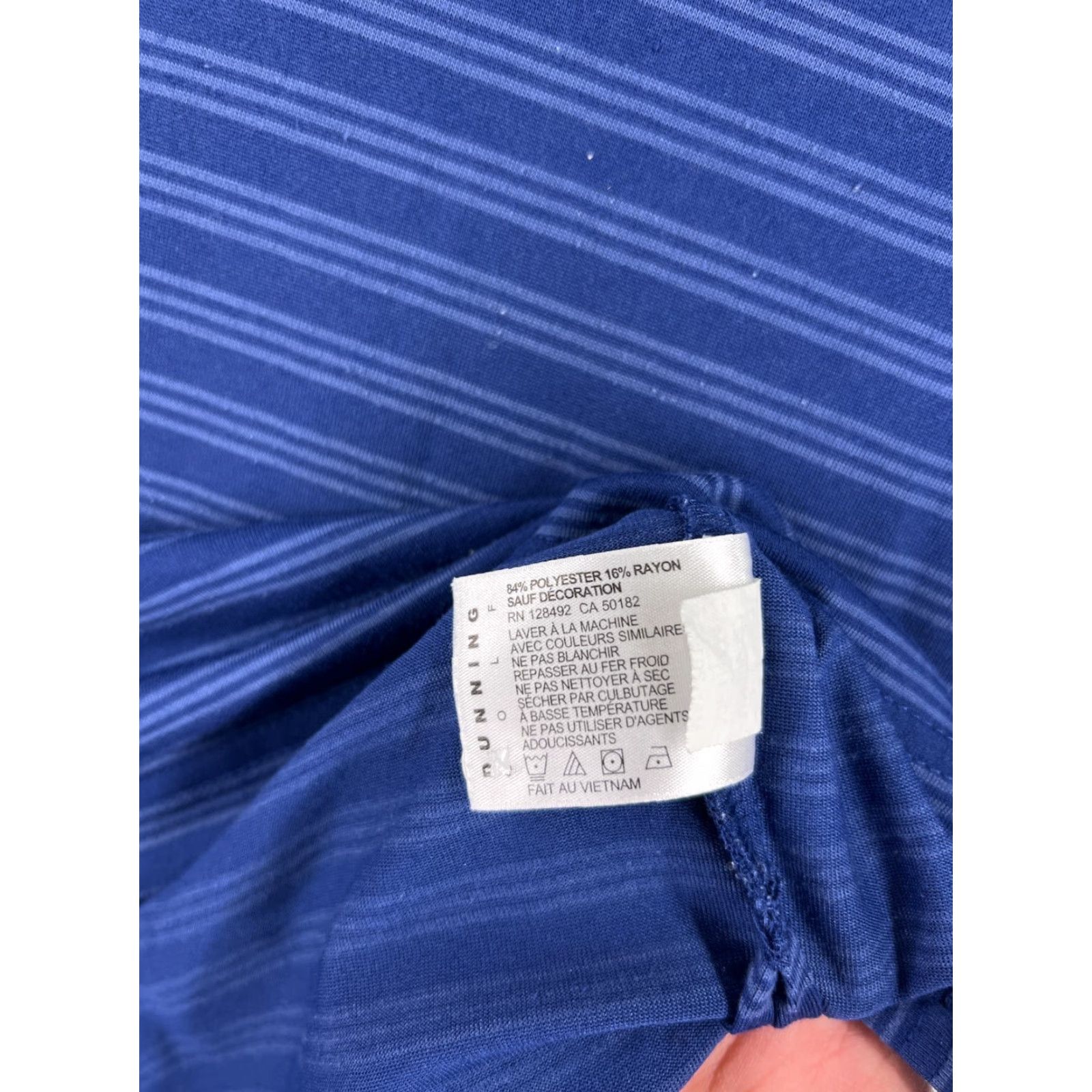 Vintage Dunning Polo Shirt Mens XL Blue Stripe Polyester Blend Sports Polo Shirt Size US XL / EU 56 / 4 - 4 Thumbnail