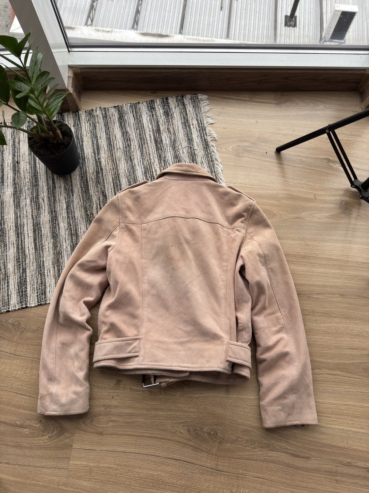 Allsaints ALL SAINTS Powder Pink Suede Balfern Biker Jacket Women’s Size M / US 6-8 / IT 42-44 - 17 Thumbnail