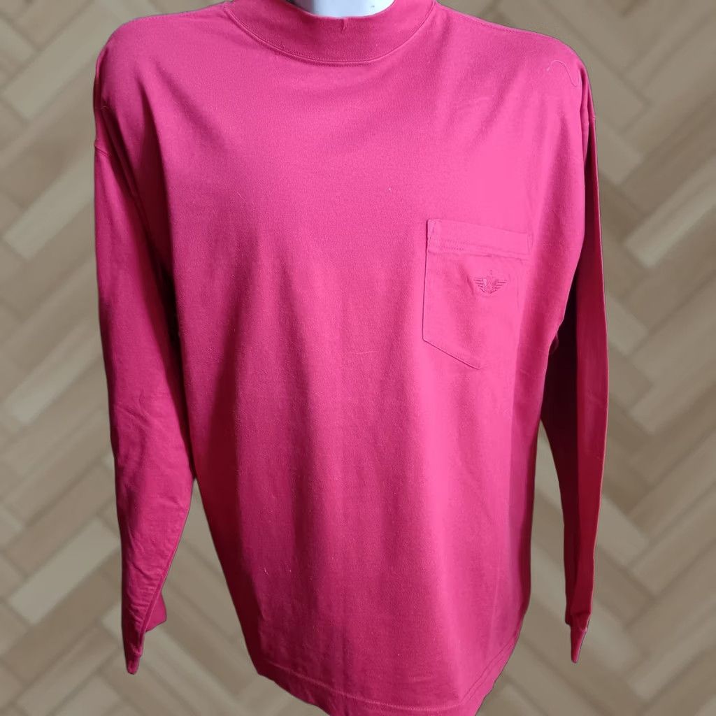 Vintage Levi's T-Shirt Mens L Red Cotton Long Sleeve Crewneck 90's Large Dockers, Men's