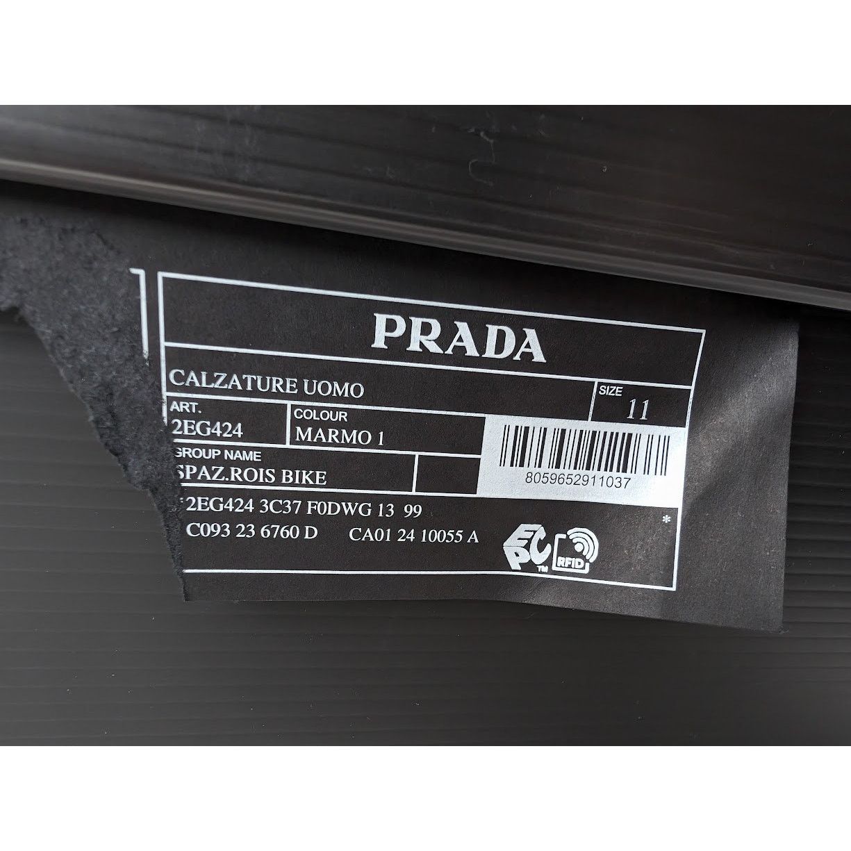 Prada o1rshd1 Spaz Rois Bike Sneakers in Marmo Size US 12 / EU 45 - 21 Thumbnail