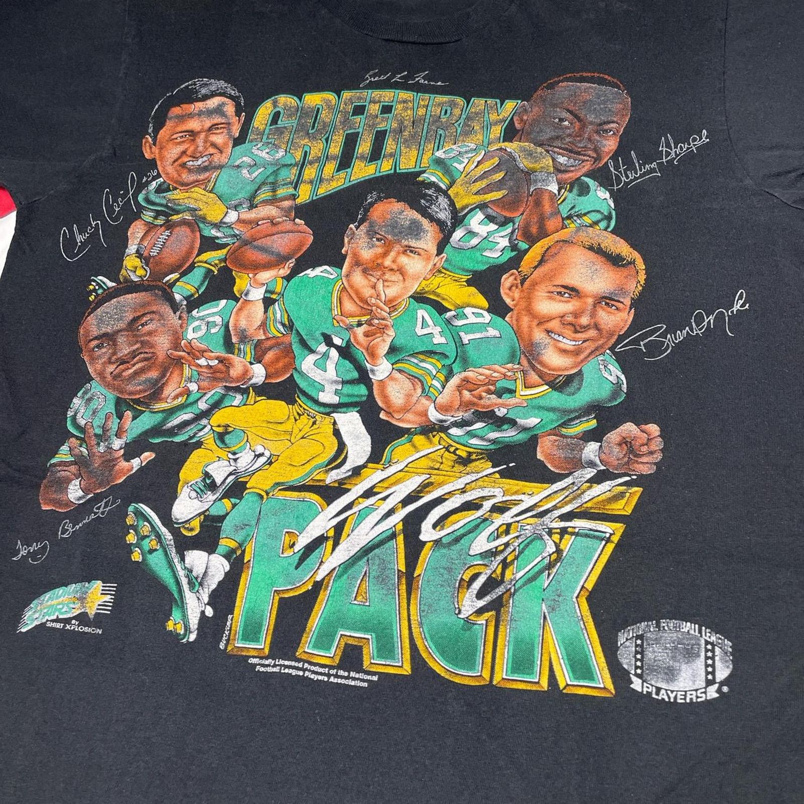 NFL × Vintage Vintage 90s NFL Green Bay Packers Caricature Super Bowl Tee Size US L / EU 52-54 / 3 - 3 Thumbnail