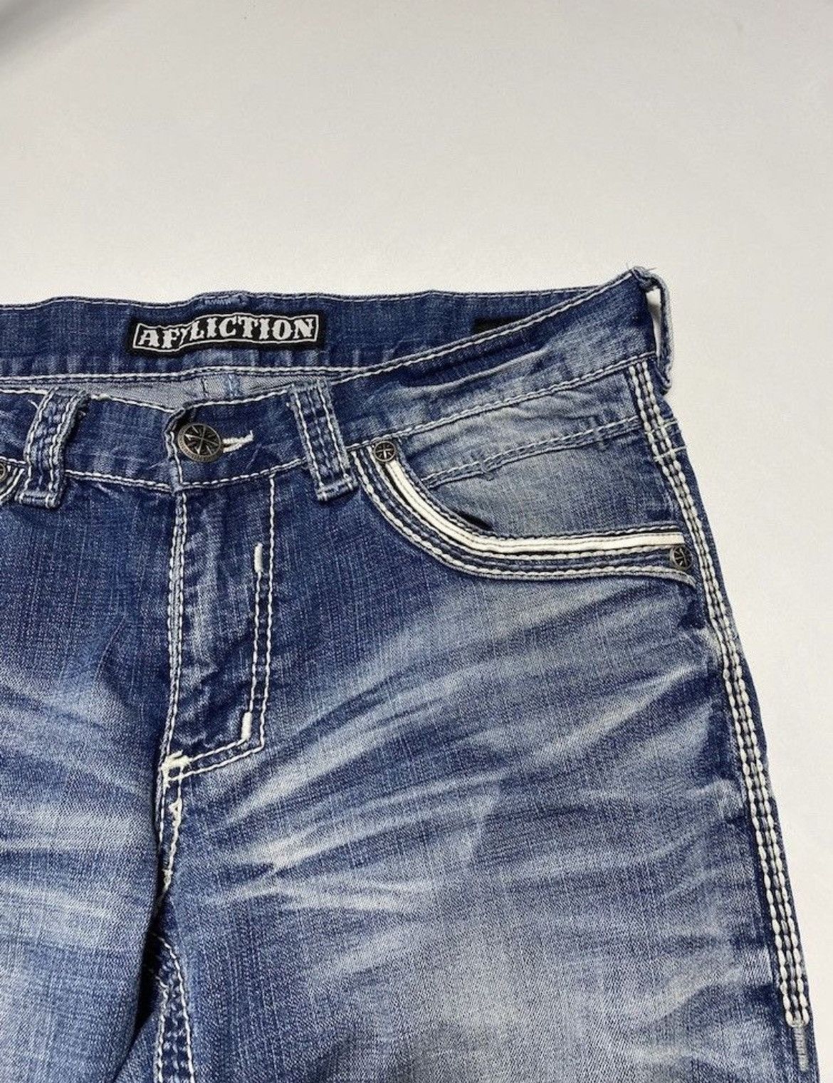 Affliction Y2K Affliction Cross Embroidered Logo Jeans Like Chrome Size US 32 / EU 48 - 10 Thumbnail