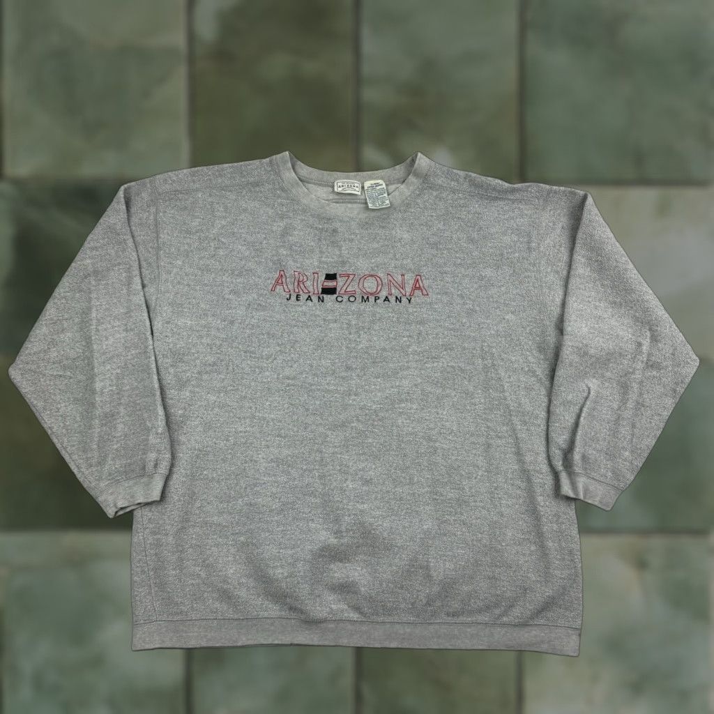 Vintage VINTAGE Arizona Jeans Co Sweatshirt Mens XL Gray Pullover Embroidered 90s Y2K Grunge Decade Size US XL / EU 56 / 4 - 1 Thumbnail