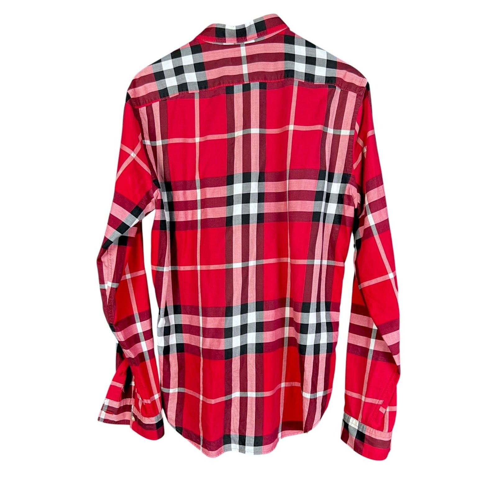 Burberry Burberry Brit Red Check Print Button Shirt $495 Retail M Size US M / EU 48-50 / 2 - 2 Thumbnail