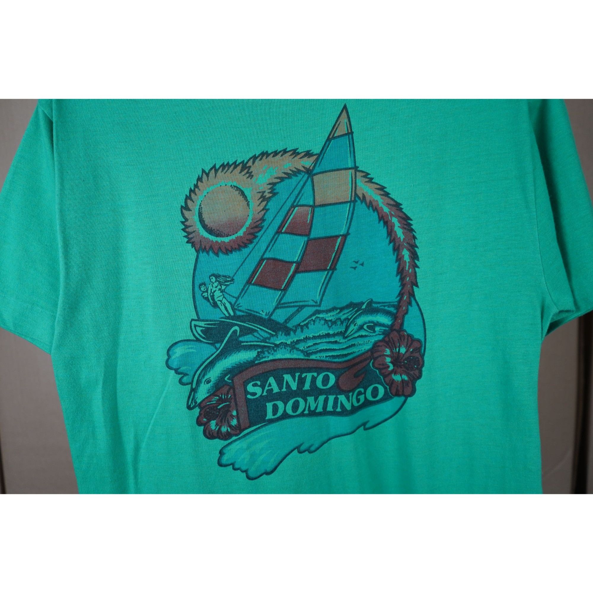 Vintage Vintage 90s Santo Domingo Green Tshirt S #479 Size US S / EU 44-46 / 1 - 3 Thumbnail