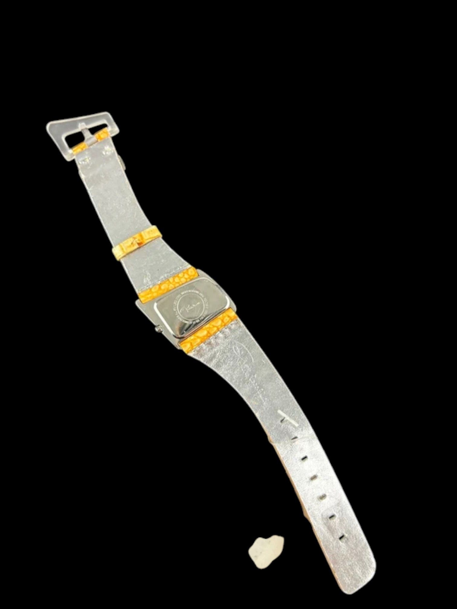 Roberto Cavalli Roberto Cavalli Asymmetric Watch w/ Yellow Croc Strap 2000s Size ONE SIZE - 3 Thumbnail