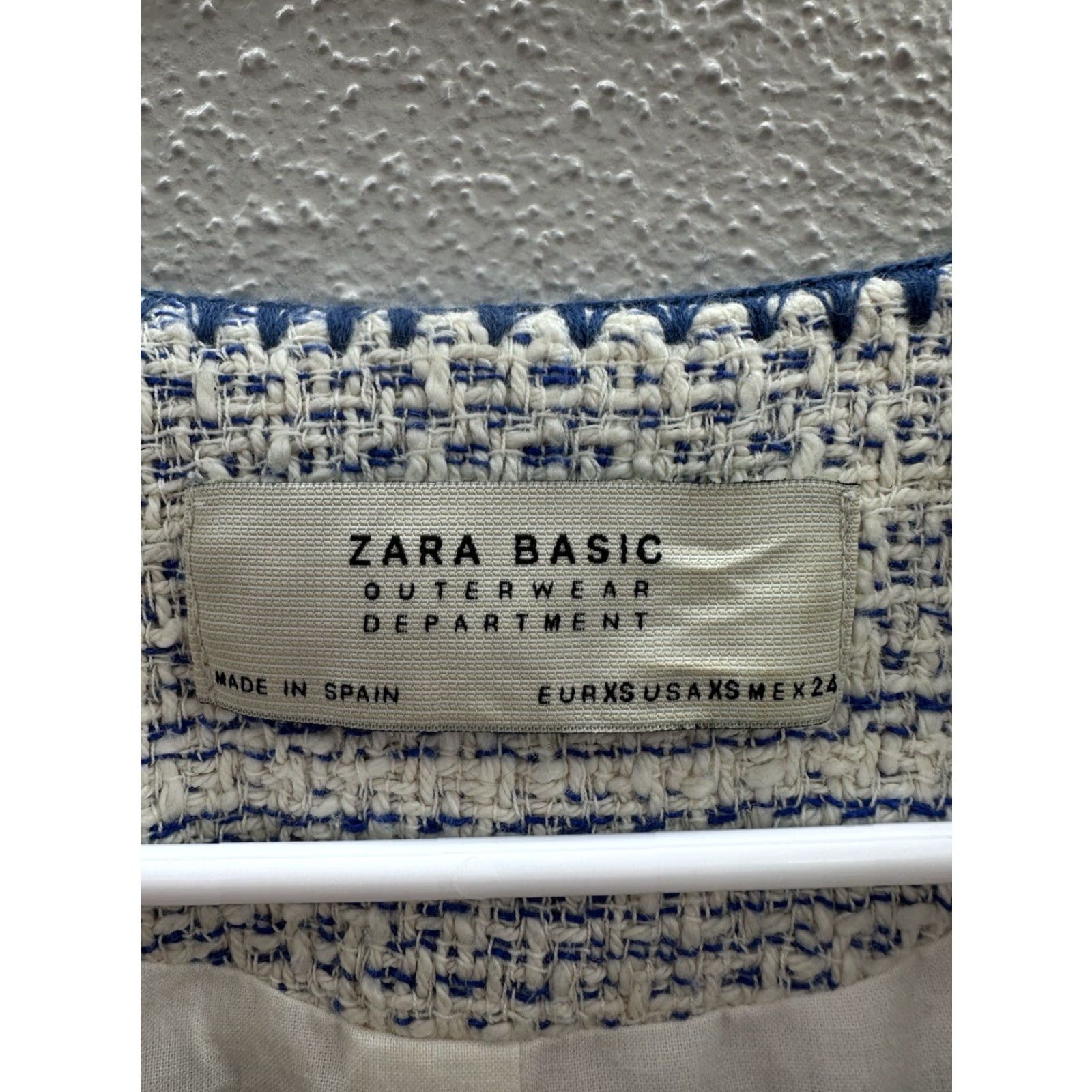 Zara Zara Basic Outerwear Womens Coat XS White Tweed Open Front Lined Jacket Coat Factory Basic Shirt? Size XS / US 0-2 / IT 36-38 - 5 Thumbnail