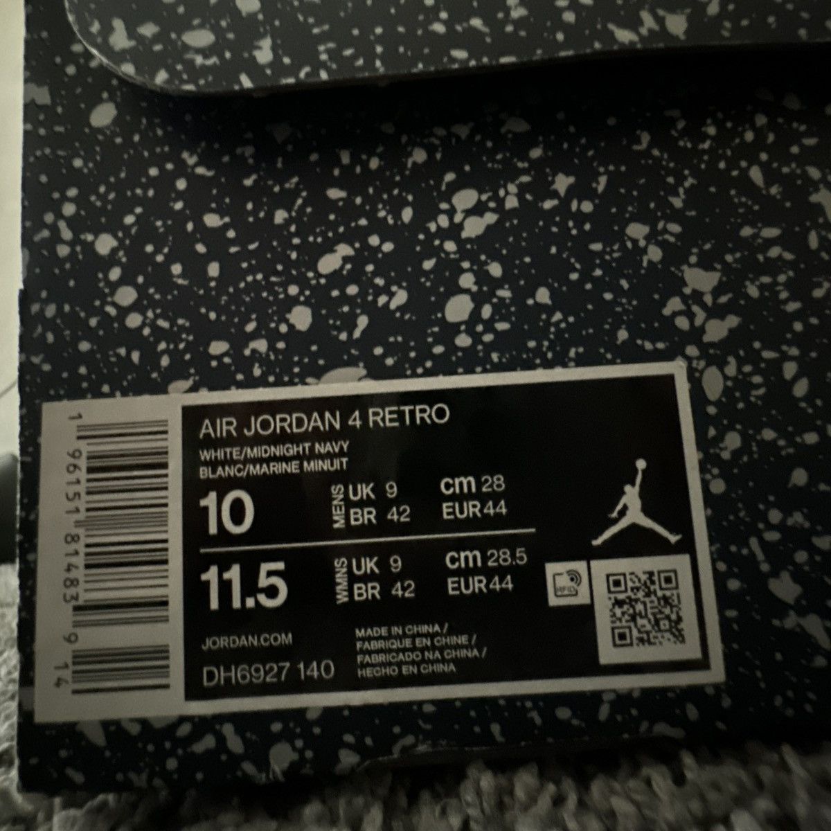 Jordan Brand Air Jordan 4 Retro Midnight Navy Size US 10 / EU 43 - 9 Thumbnail