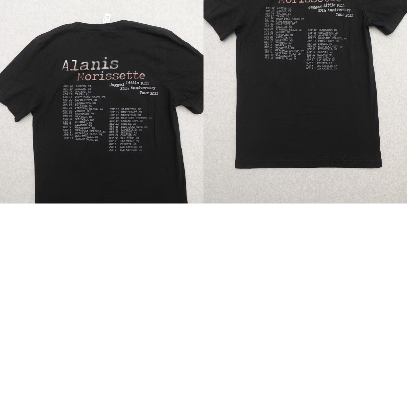 Vintage Alanis Morissette T-shirt Adult Small Black Concert 2021 Tour Jagged - Canvas Size Small (17X26) Crew Neck Women's Shirt Ladies MUst? Size S / US 4 / IT 40 - 8 Thumbnail