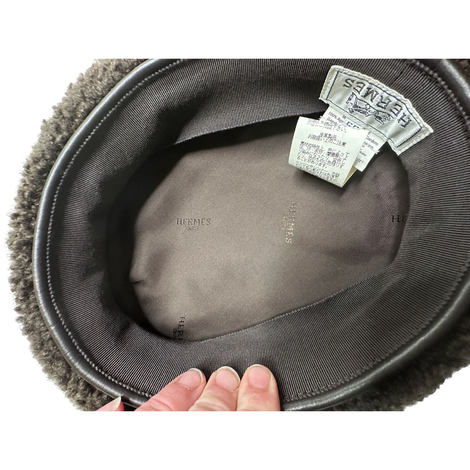 Hermes Hermes Mouton Brown Beret with Box Size 55 Size ONE SIZE - 7 Thumbnail