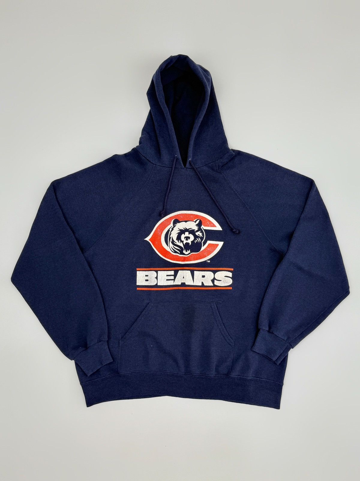 NFL 1980’s Vintage Chicago Bears Navy Raglan Graphic Boxy Hoodie Size US L / EU 52-54 / 3 - 1 Thumbnail