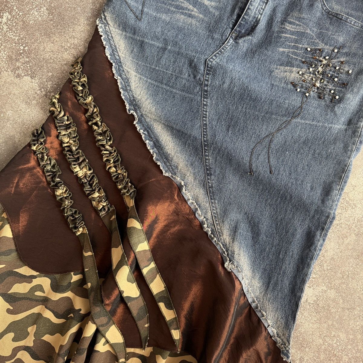 Hysteric Glamour Avant Garde Vintage Grunge Y2K Utility Distressed Maxi Skirt Size 28" / US 6 / IT 42 - 4 Thumbnail