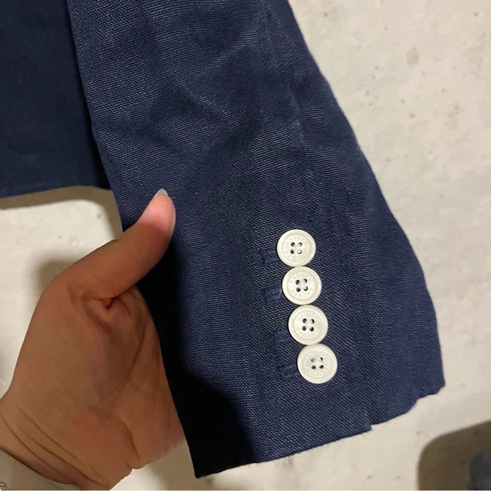Lauren Ralph Lauren Ralph Lauren Women's Navy Blue 100% Linen Lined Blazer Sz 8 Size M / US 6-8 / IT 42-44 - 4 Thumbnail