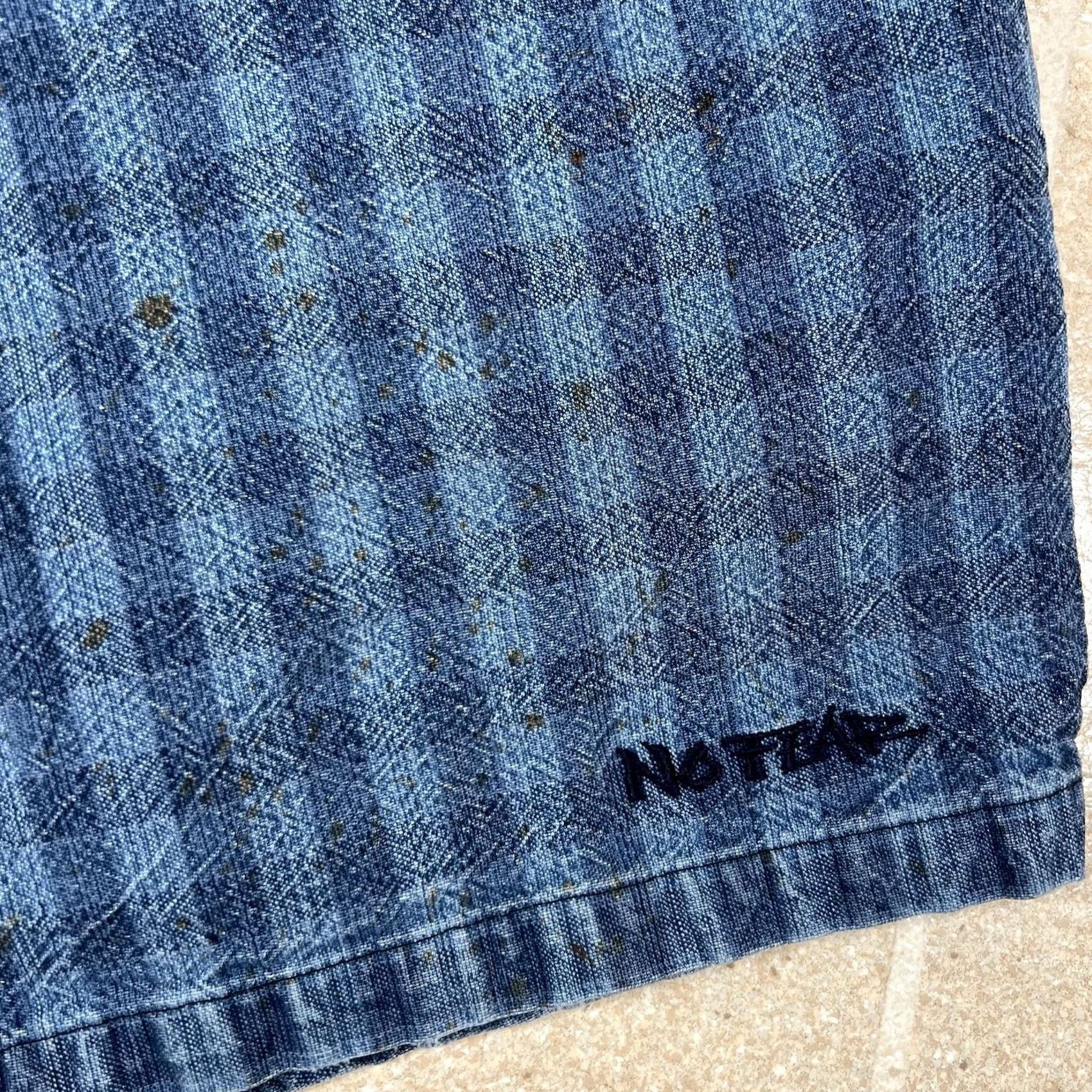 No Fear VINTAGE No Fear Denim Shorts Grunge Checkerboard M Blue Men Waist 12in Inseam 10in Size US 31 - 3 Thumbnail