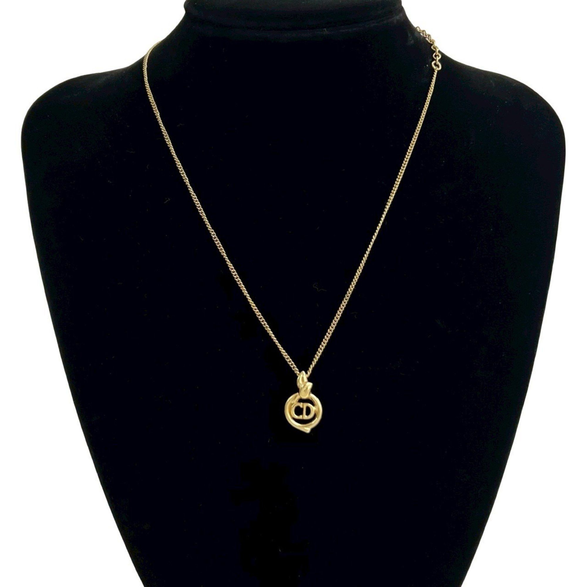Dior Christian Dior CD logo motif chain necklace pendant gold 125-6 Size ONE SIZE - 1 Thumbnail