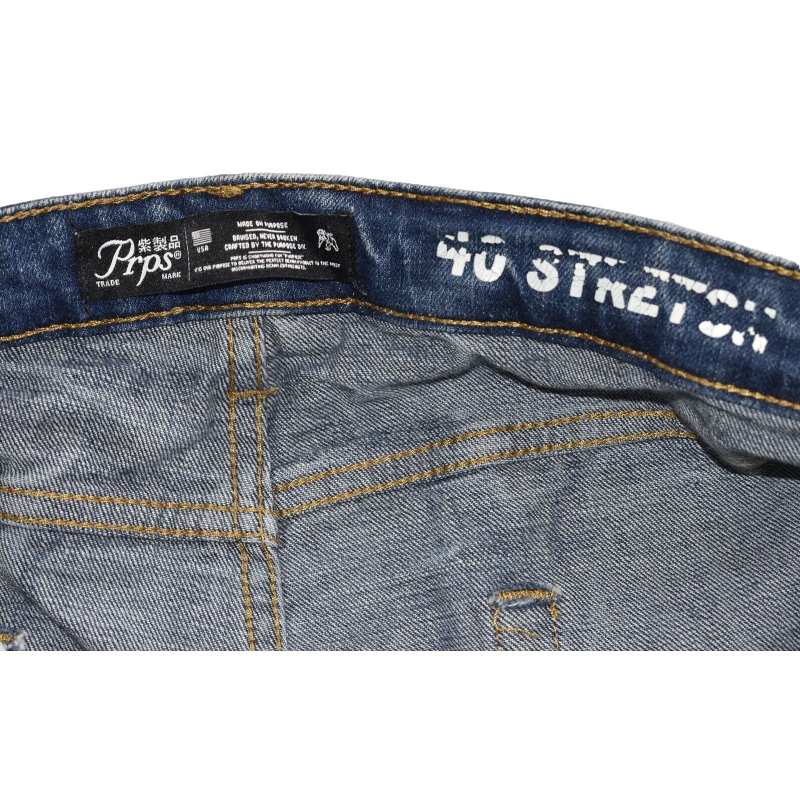 Prps PRPS Bruised Never Broken Windsor Tapered Skinny Jeans Sz 40 Size US 40 / EU 56 - 9 Thumbnail