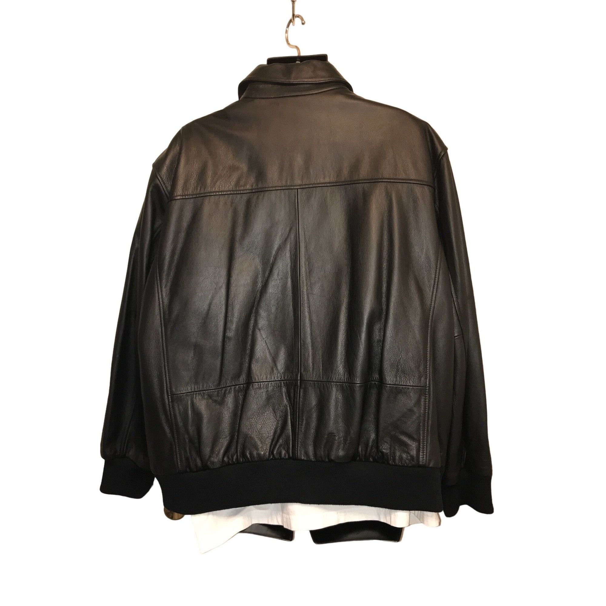 Croft & Barrow Croft & Barrow Men's Black Leather Bomber Aviator Jacket Size US XXL / EU 58 / 5 - 2 Thumbnail