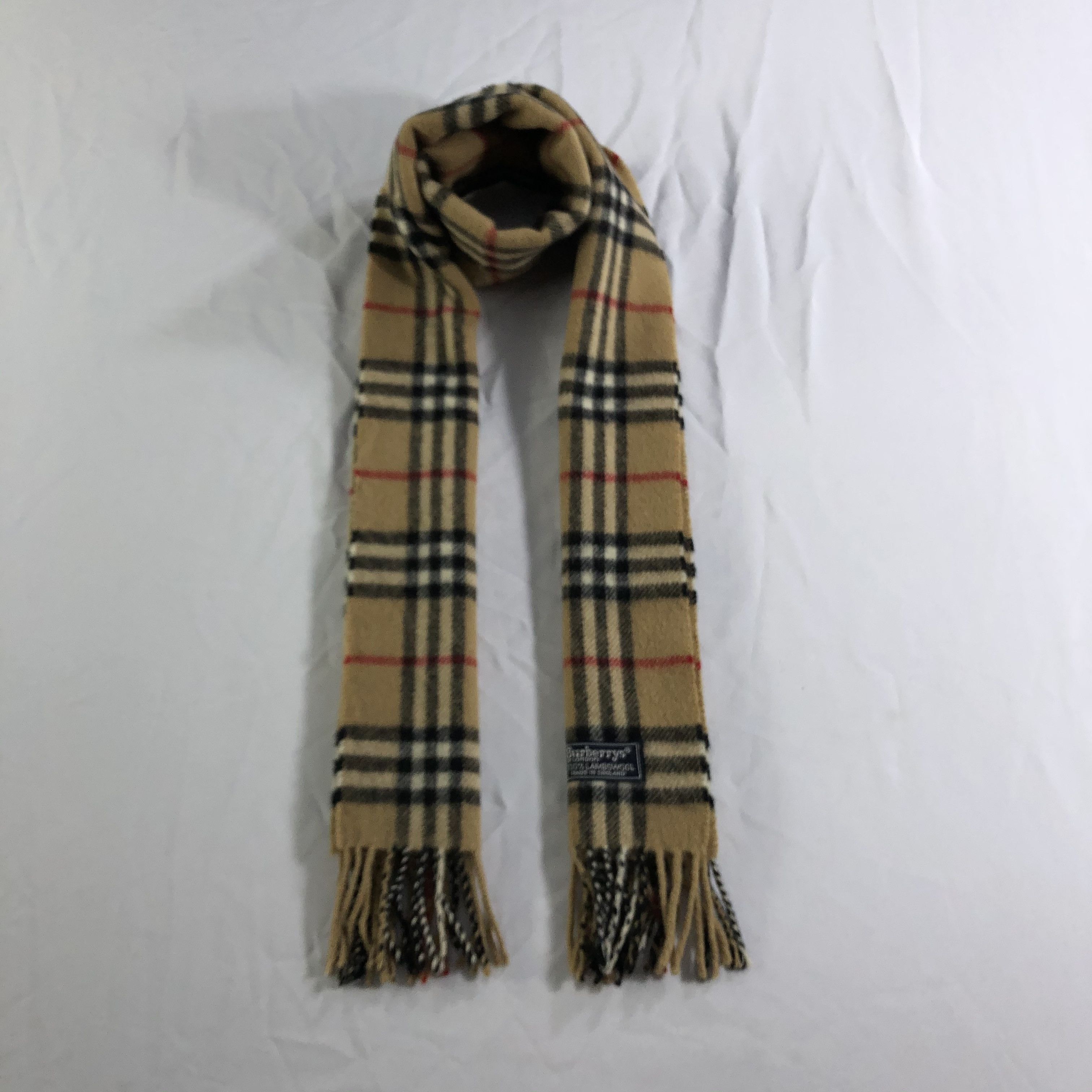 Burberry Burberrys Nova Check Tanned Cashmere Scarf Muffler V898 Size ONE SIZE - 1 Thumbnail