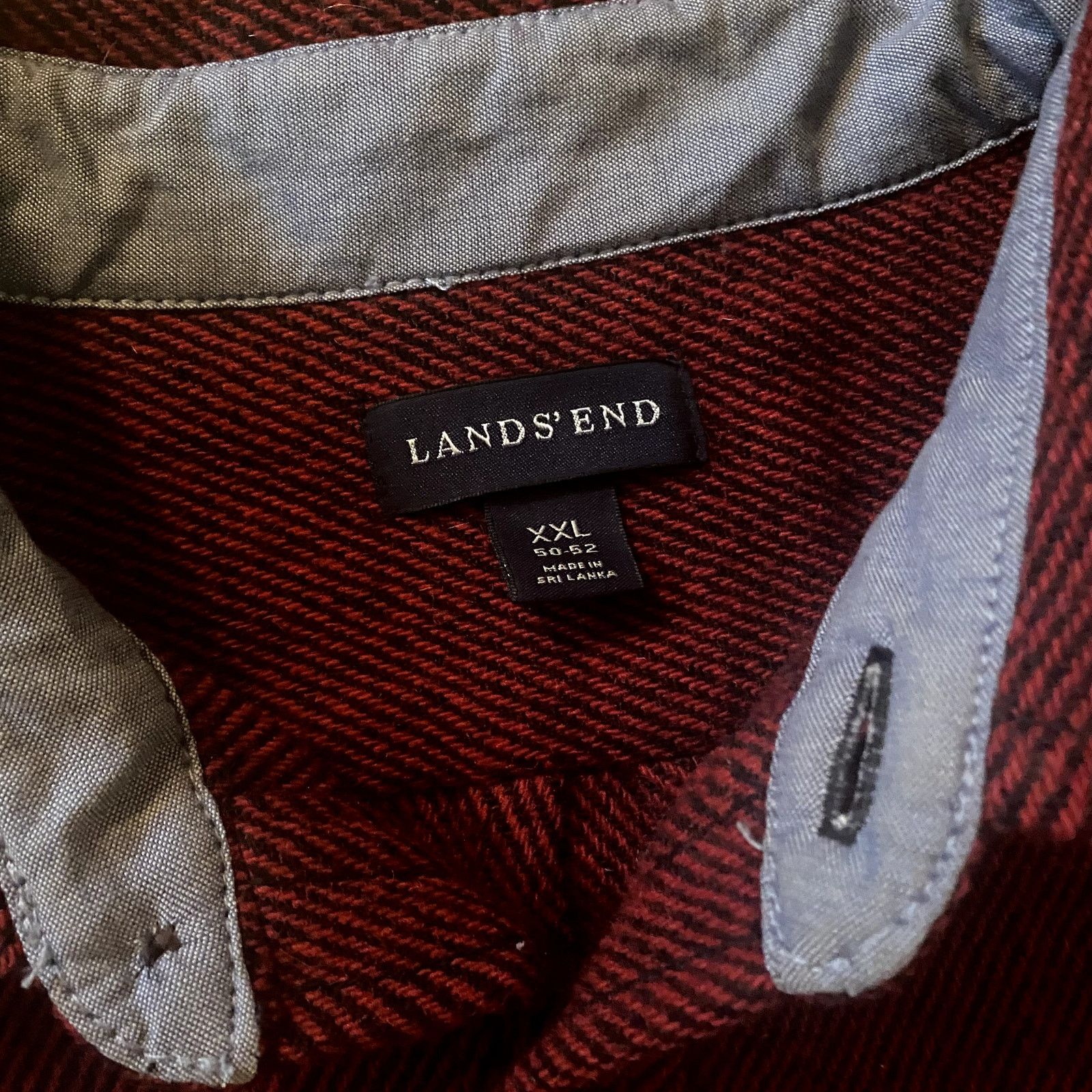 Lands' End Heavy Red Wool Land's End Button Up Shirt Size US XXL / EU 58 / 5 - 3 Thumbnail
