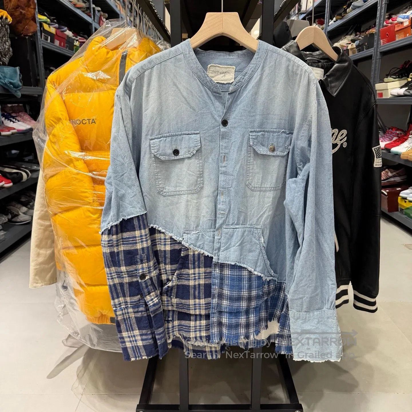 Greg Lauren Greg Lauren Patchwork Plaid Shirt 2019ss. Size US XL / EU 56 / 4 - 5 Thumbnail