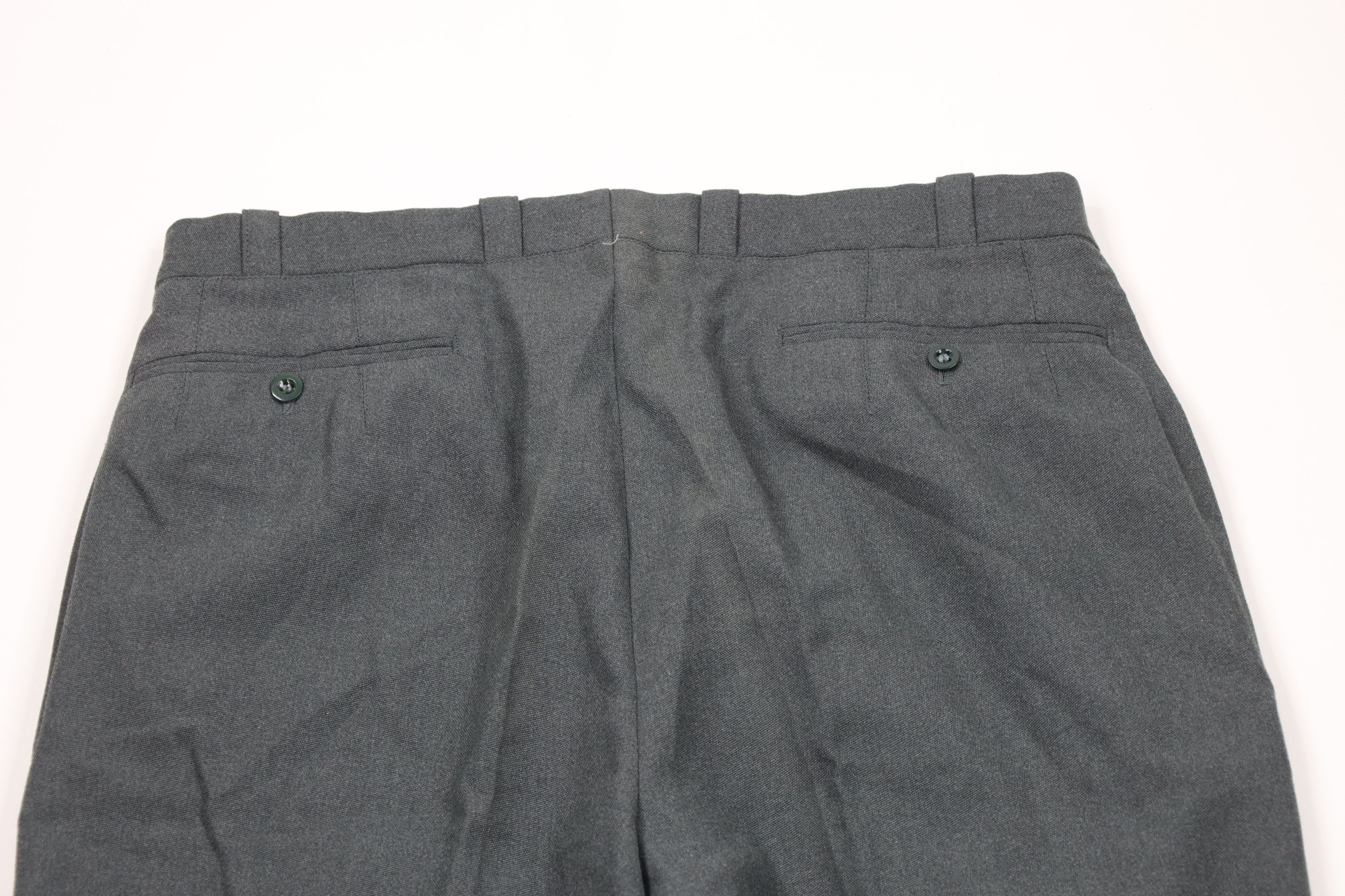 Vintage Vintage 80s Military Wool Button Fly Wide Leg Pants Green Size US 34 / EU 50 - 11 Thumbnail