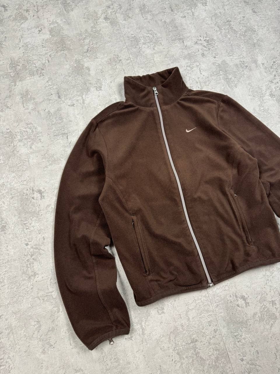 Nike Vintage Nike Brown Fleece Zip Size L / US 10 / IT 46 - 2 Thumbnail