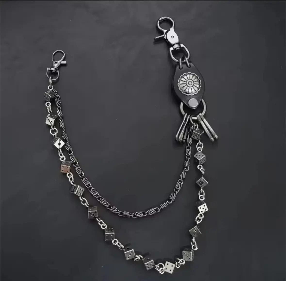 Japanese Brand Motorcycle KeyChain Jean Biker Wallet Belt Chain Dice Charms Size ONE SIZE - 1 Thumbnail